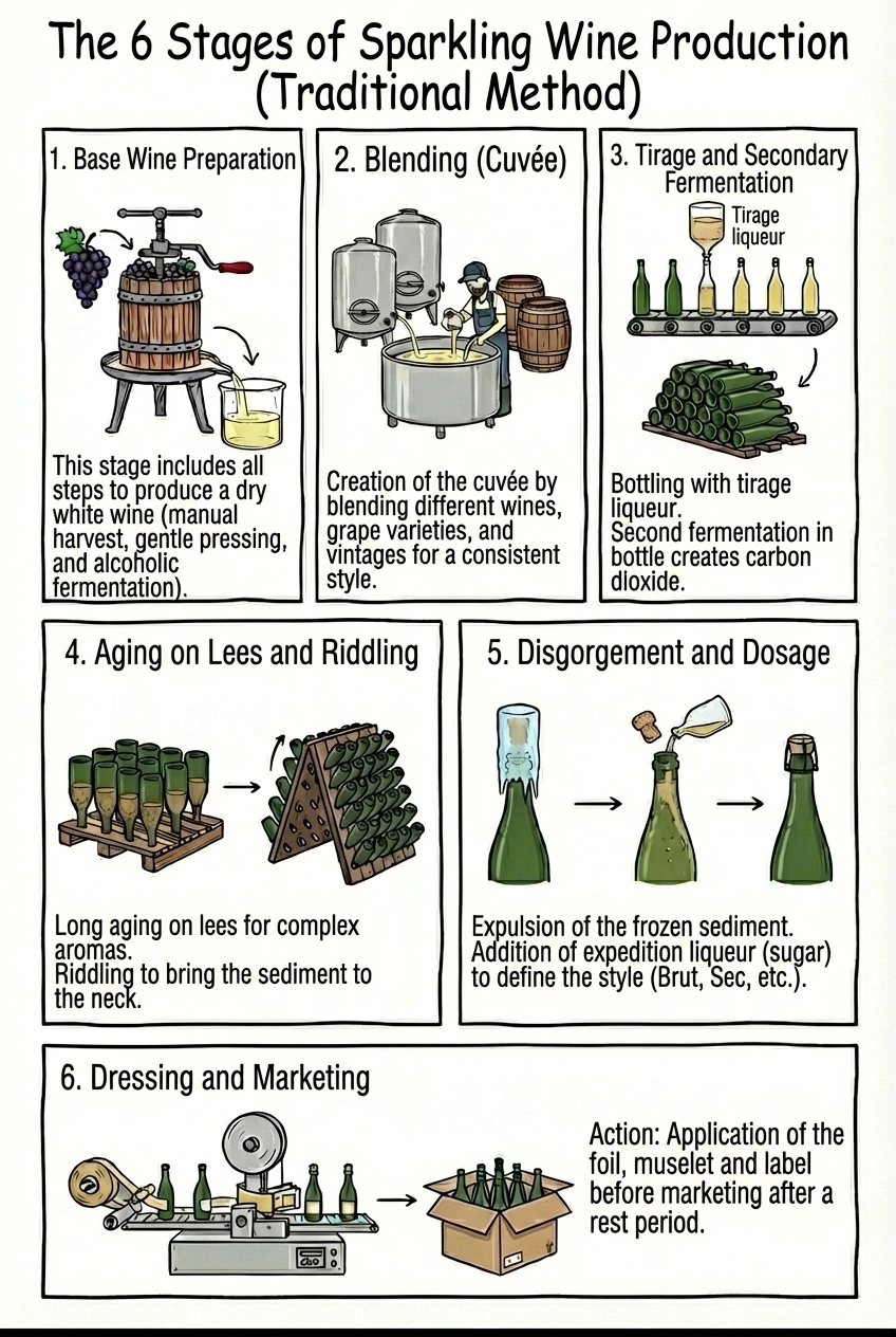French Loire sparkling Wine Production: The method explained in 6 steps