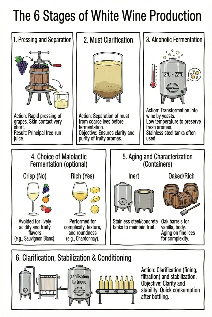 White Wine Production: The method explained in 6 steps