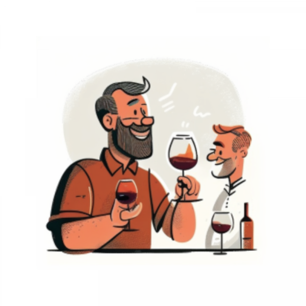 Homme discutant avec le vigneron