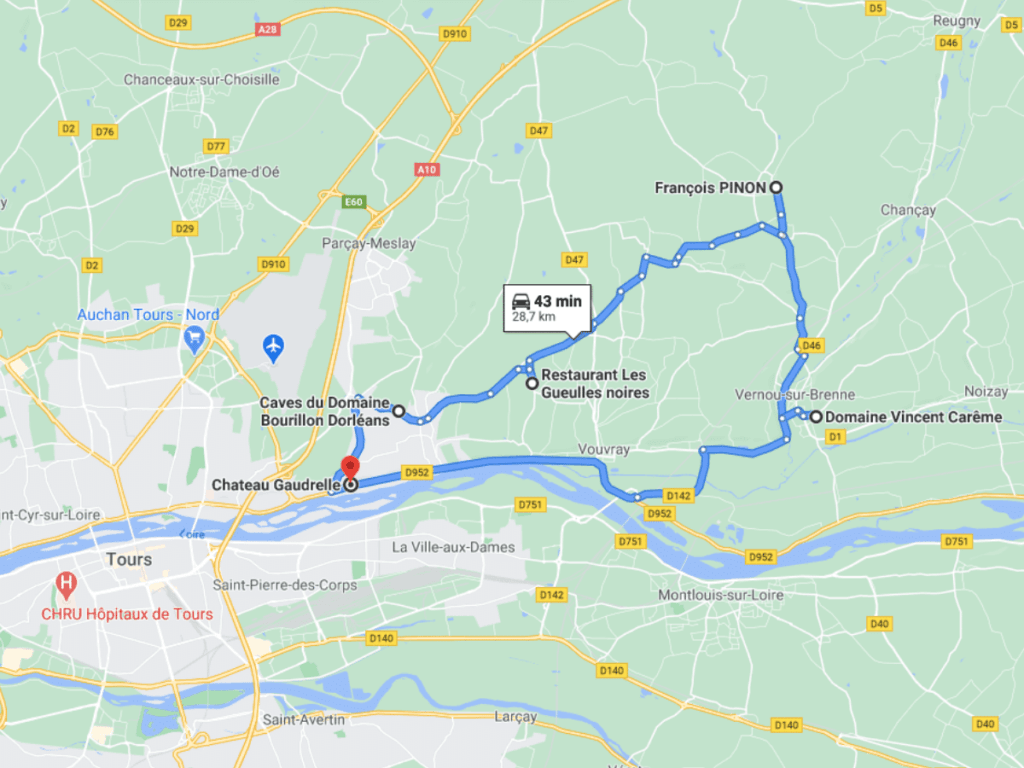 Circuit dans le vignoble - Vouvray, Rochecorbon, Vernou-Sur-Brenne