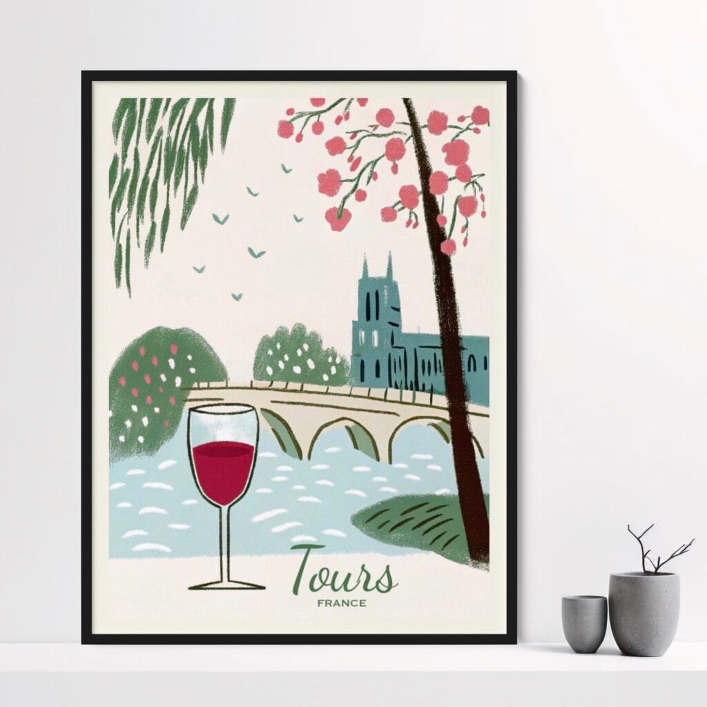 Affiche élégante Tours et Pont Wilson