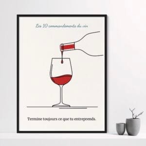10 lois du vin : la dernière goutte (affiche humour)
