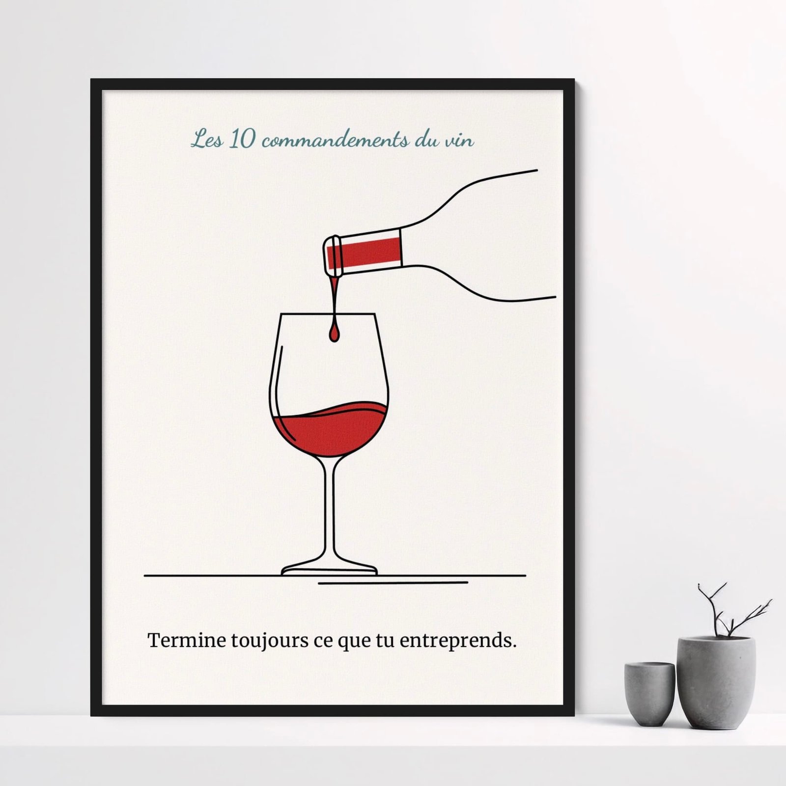 10 lois du vin : la dernière goutte (affiche humour)