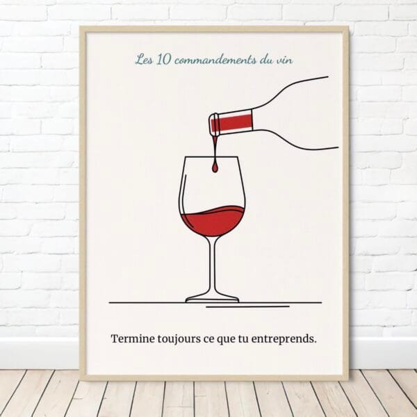 10 lois du vin : la dernière goutte (affiche humour)