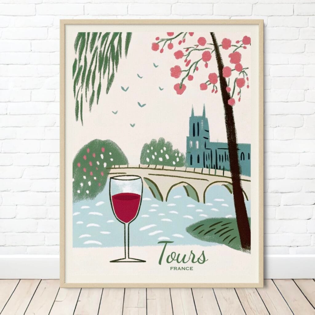 Affiche élégante Tours et Pont Wilson